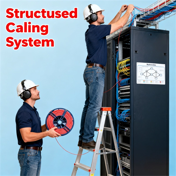 Cable tray installation for electrical lighting - E-Motional Optics & Connectivity